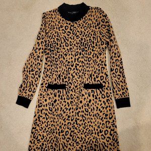 J Crew Leopard Animal Print Sweater Dress M